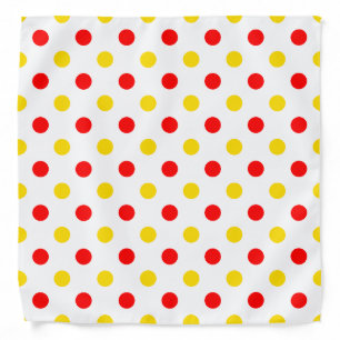 White Red Yellow Polka Dots Design  Bandana