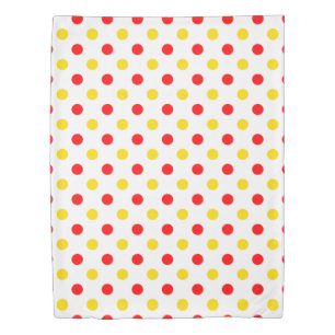 White Red Yellow Polka Dots Design Duvet Cover