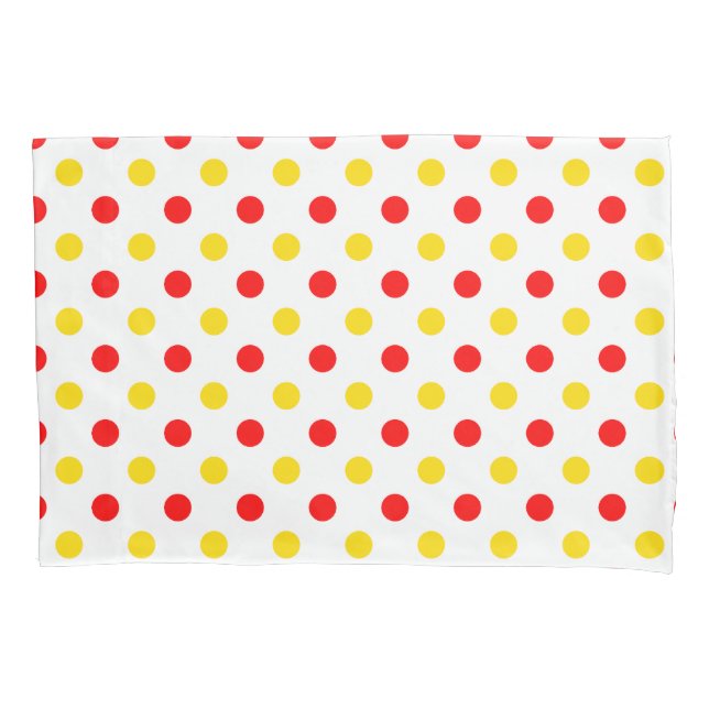 White Red Yellow Polka Dots Design  Pillow Case (Front)