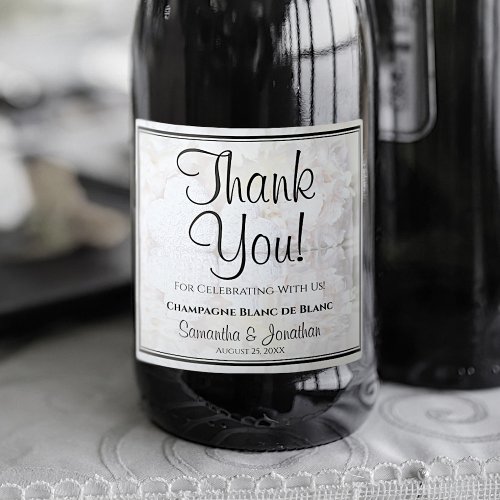 White Reflections Thank You Wedding Sparkling Wine Label
