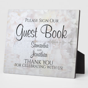 White Reflections Wedding Sign our Guest Book Sign Plaque