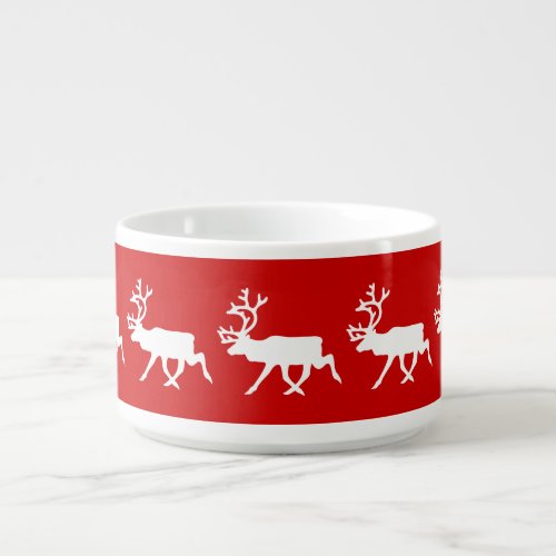 White Reindeer  Caribou Silhouette Bowl