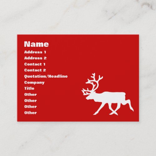 White Reindeer  Caribou Silhouette Business Card