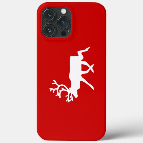 White Reindeer  Caribou Silhouette iPhone 13 Pro Max Case
