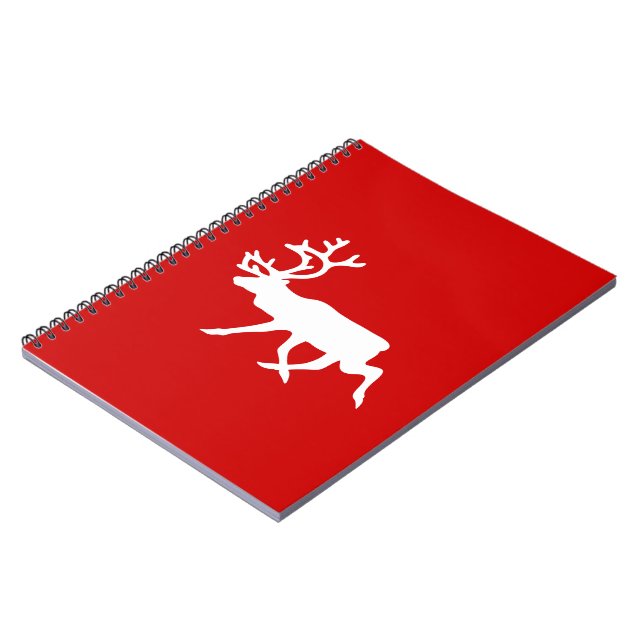 White Reindeer / Caribou Silhouette Notebook (Left Side)