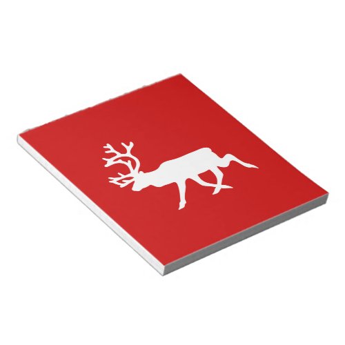 White Reindeer  Caribou Silhouette Notepad