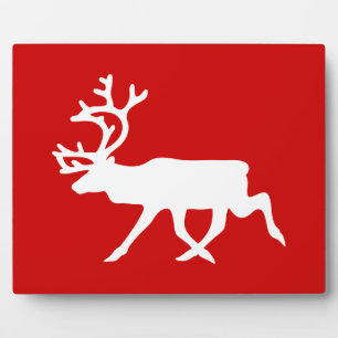 White Reindeer / Caribou Silhouette Plaque