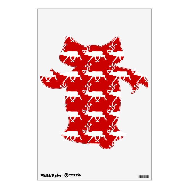 White Reindeer / Caribou Silhouette Wall Decal (Front)