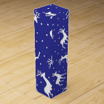 White Reindeer Christmas Wine Gift Box<br><div class="desc">White Reindeer Christmas Wine Gift Box Created by Inky_Art Available in different sizes and styles Style: Wine Gift Box Dress up any bottle in a beautiful custom wine box! Just as special as the gift, you can customize a wine box with your own design for a gift-wrap you’ll be proud...</div>