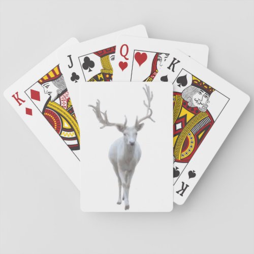 White Reindeer Classic Playing Cards