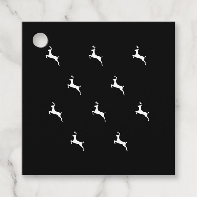 White Reindeer Favor Tags (Front)
