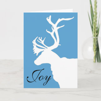 White Reindeer Joy Holiday Card