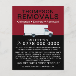 White Removal Van, Removal Company Advertising Flyer