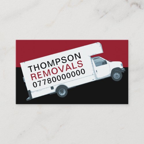 White Removal Van Removal Company Business Card