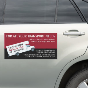 White Removal Van, Removal Company Car Magnet