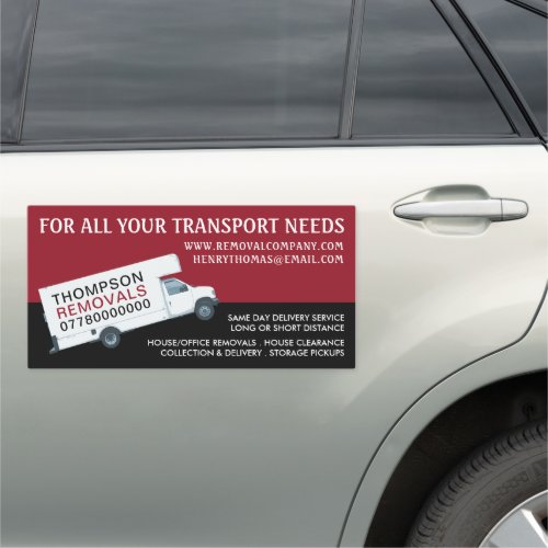 White Removal Van Removal Company Car Magnet