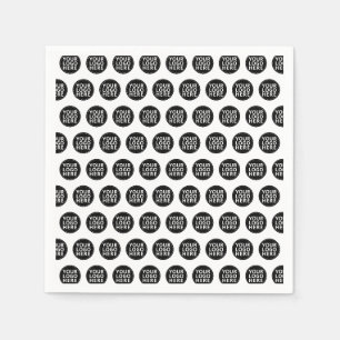 White Repeating Business Logo Napkins