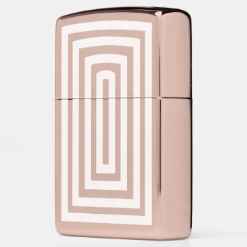 White Repeating Rectangles Geometric Zippo Lighter by StyledbySeb at Zazzle