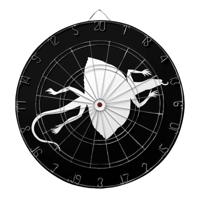 White reptile dartboard with darts (Front)