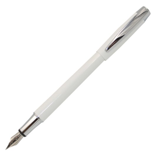 White Resin Practical Schmidt Fountain Pen (Front)