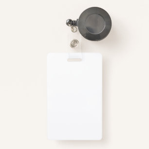 White Retractable Badge