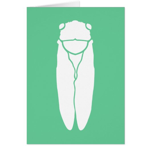 White Retro Cicada Insect Print Cards (Front)