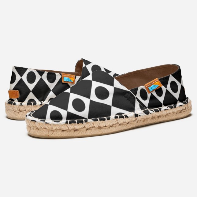 White Retro Dots Espadrilles (Angled)