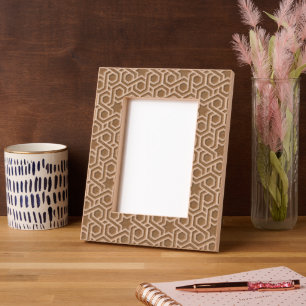 White Retro Geometric Pattern Engraved Frames