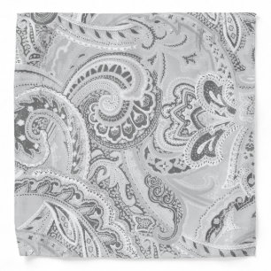 White Retro Paisley Bandanna/Bandana Bandana