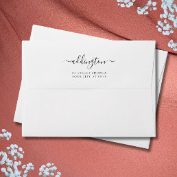 White Return Address Handwritten Wedding 5x7 Envelope