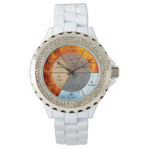 White Rhinestone TCM Organ Clock Clinical Watch