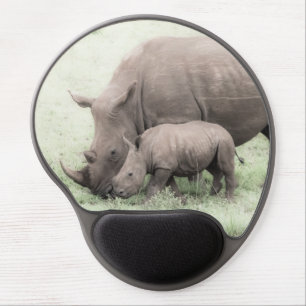 White Rhino & Baby Gel Mousepad