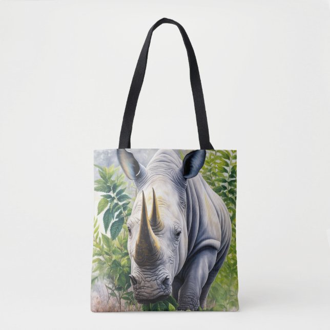 White Rhino Botanical Art  Tote Bag (Front)