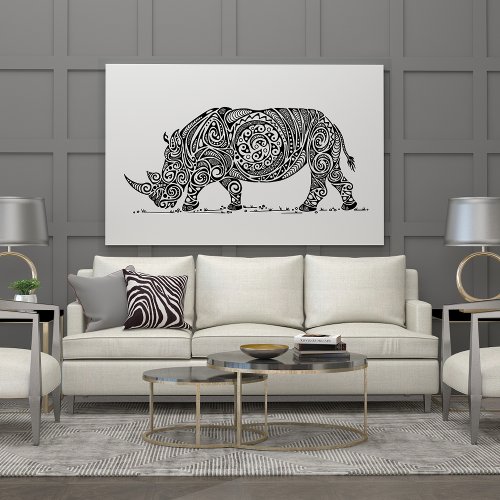 White Rhino Design Canvas Print