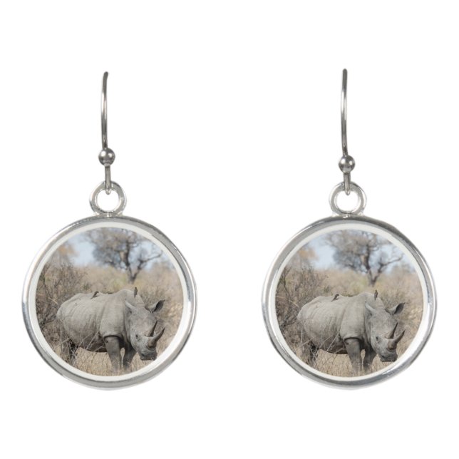 White Rhino Earrings (Front)