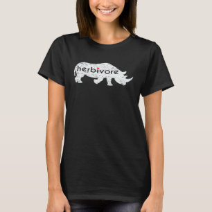 White Rhino HERBIVORE Rhinoceros Vegan Vegetarian  T-Shirt