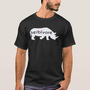 White Rhino HERBIVORE Rhinoceros Vegan Vegetarian T-Shirt