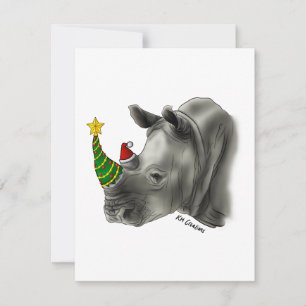 White rhino - holiday card