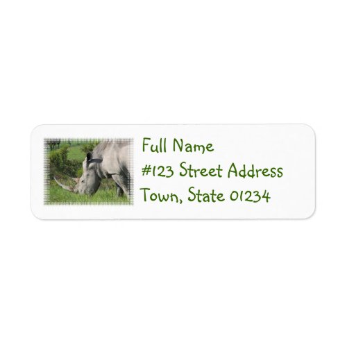White Rhino Mailing Label