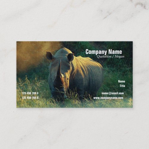 white rhino safari profile cards - customizable business card