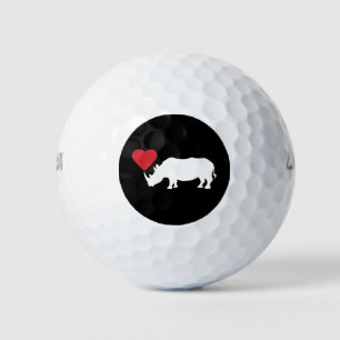 White-Rhino-With-Heart Golf Balls