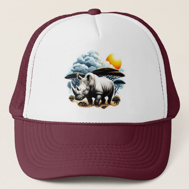 White Rhinoceros  Trucker Hat (Front)