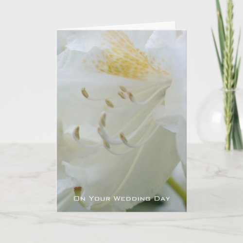 White Rhododendron  Wedding Congratulation Card
