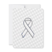 White Ribbon Awareness Applique on Houndstooth