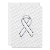 White Ribbon Awareness Applique on Houndstooth