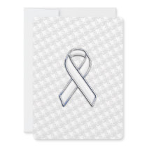 White Ribbon Awareness Applique on Houndstooth