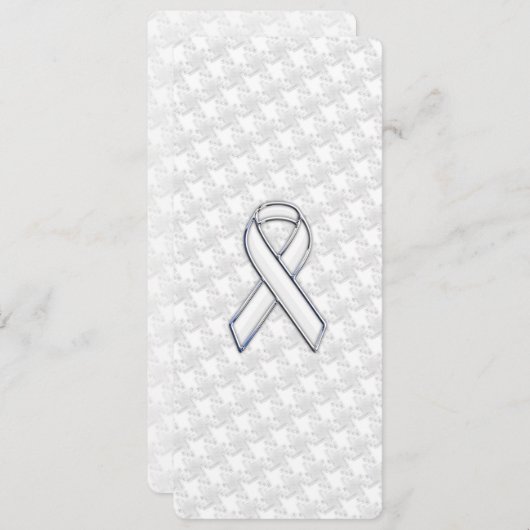 White Ribbon Awareness Applique on Houndstooth (Front/Back)