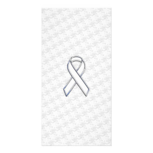 White Ribbon Awareness Applique on Houndstooth Card