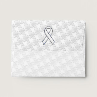 White Ribbon Awareness Applique on Houndstooth Envelope