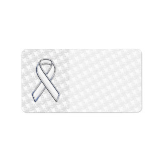 White Ribbon Awareness Applique on Houndstooth Label